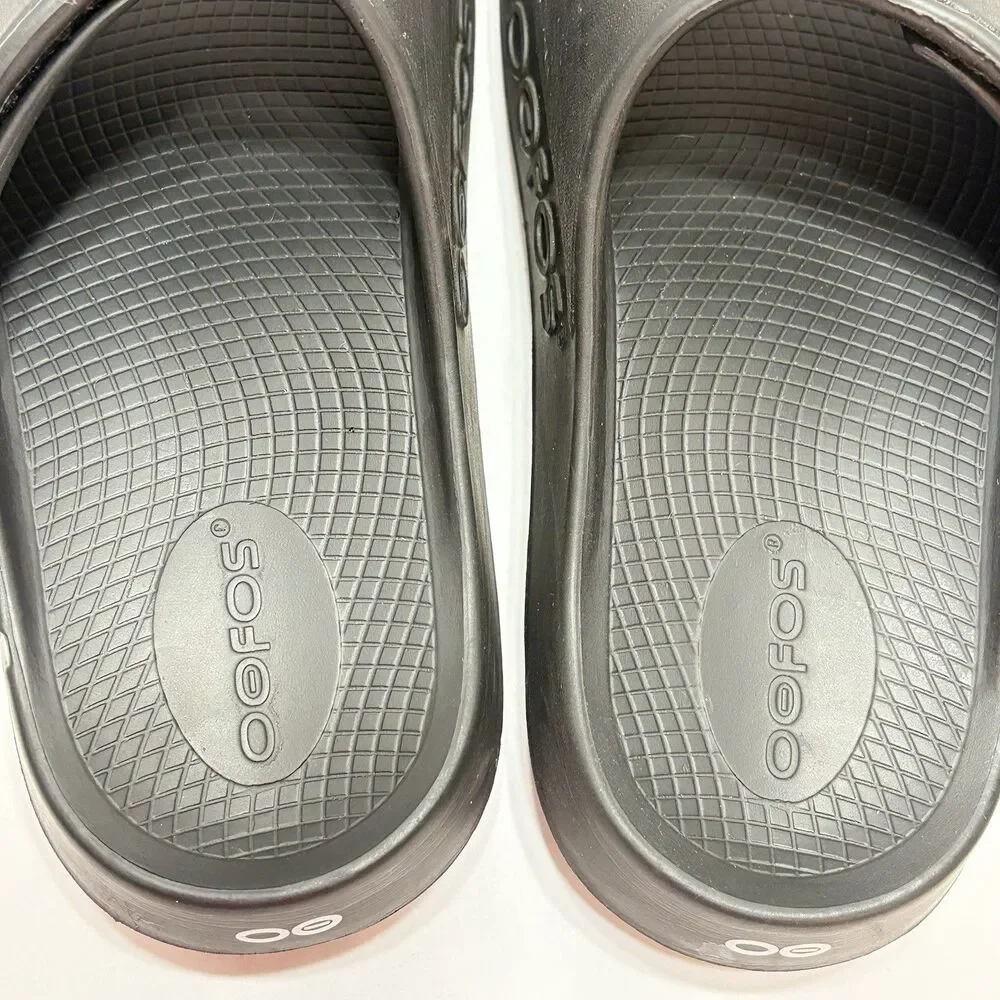 OOFOS OOahh Sport Flex Slides M 7 W 9 Black Comfort Recovery Sandals